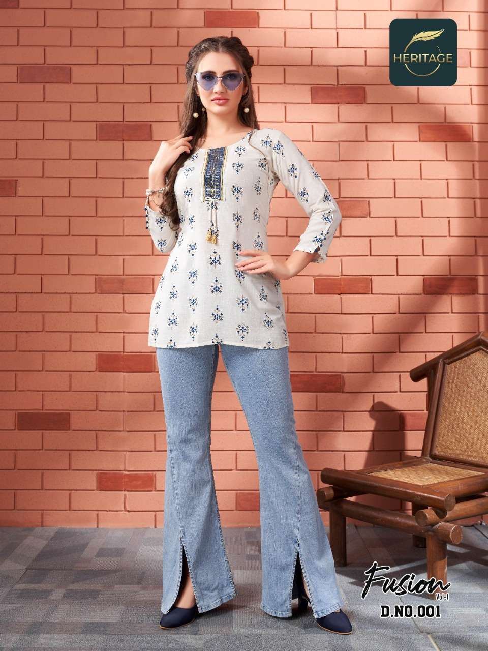 Heritage-Fusion-Rayon-Prints-Silai-Pattern-Handwork-Short Kurti-001